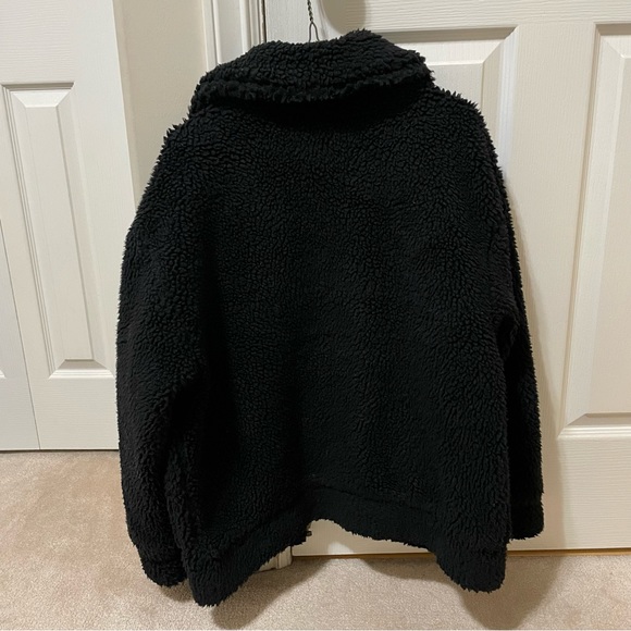 Black Garage Fuzzy Teddy Bear Jacket - Picture 2 of 3